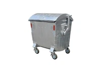 Nagy horganyzott szemetes fedéllel